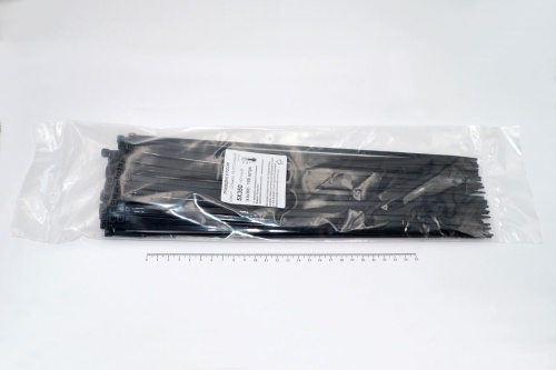 Кабельная стяжка чёрная 5х350 мм (4,5х350 мм) пластиковая (100 шт)