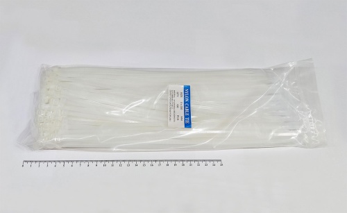 Кабельная стяжка белая 5х300 мм (4,8х300 мм) пластиковая (100 шт)