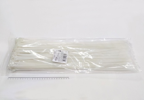 Кабельная стяжка белая 8х500 мм (7,6х500 мм) пластиковая (100 шт)