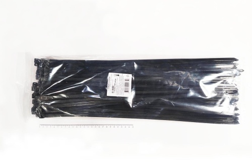 Кабельная стяжка чёрная 8х500 мм (7,6х500 мм) пластиковая (100 шт)